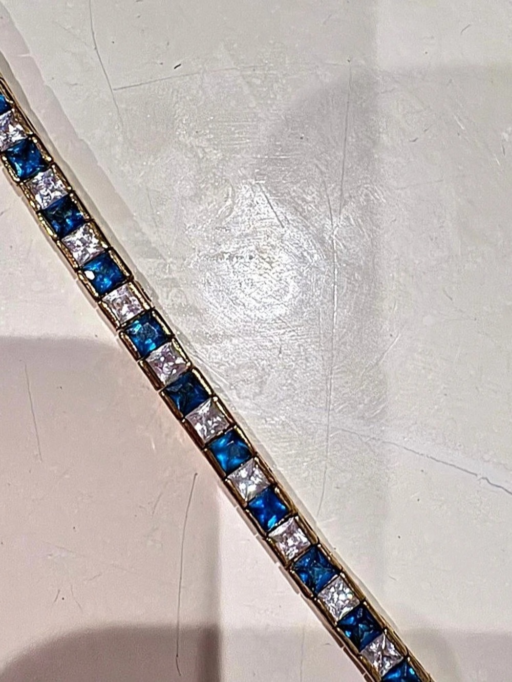 Blue & Clear Stone Bracelet